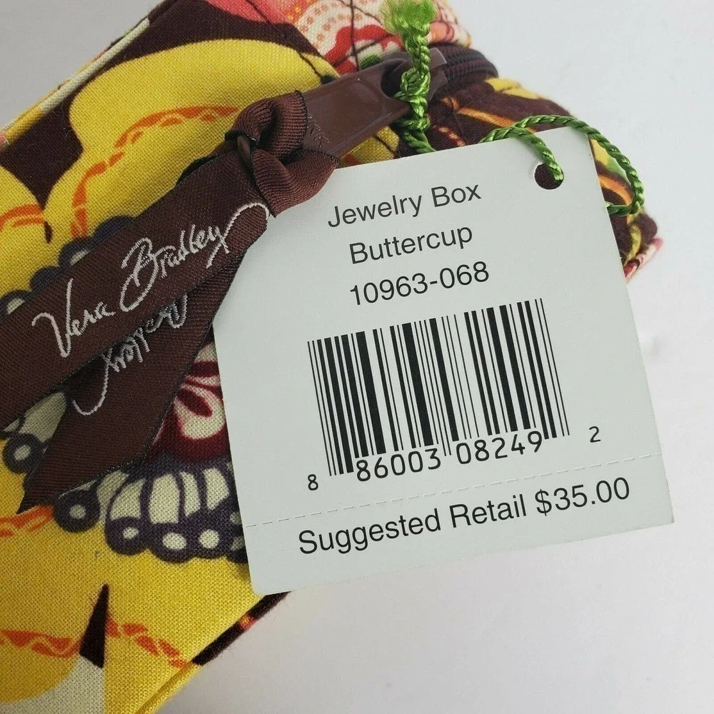 Vera Bradley Jewelry Box Organizer Travel Case Buttercup Zip Up - Picture 9 of 9